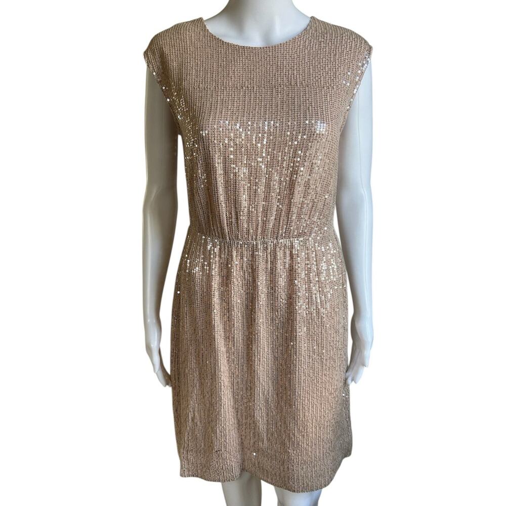 J Crew Sequin Cocktail Dress Womens 2 Blush Champagne Gold Party NWT